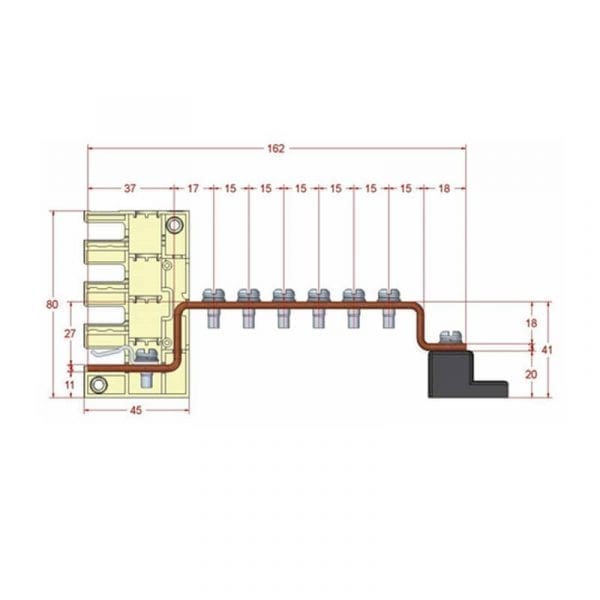 6T-Earth Busbar 125AF