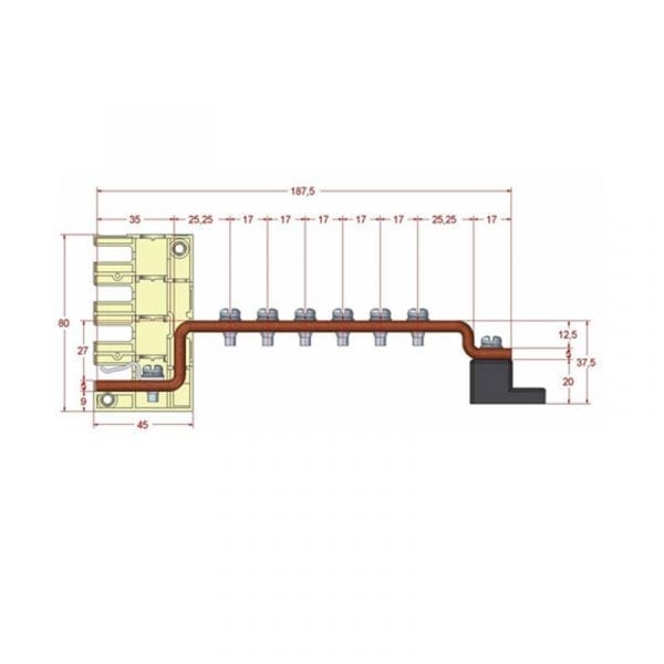 6T-Earth Busbar 250AF