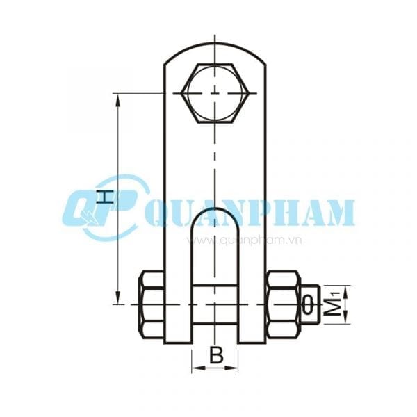 Bản treo thẳng góc kép (BT2) Bản treo thẳng góc kép Clevis Tongue (type BT2) 1