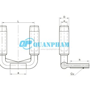 Bản vẽ kỹ thuật Cosse ép chuyển tiếp đồng-nhôm 2 dây dẫn type SSYG, compression 90°