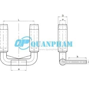 Bản vẽ kỹ thuật Cosse ép chuyển tiếp 2 dây dẫn SSY Compression 90°