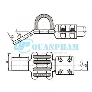Bản vẽ kỹ thuật nối thanh cái (MGS - 30°) (Ảnh: quanpham)