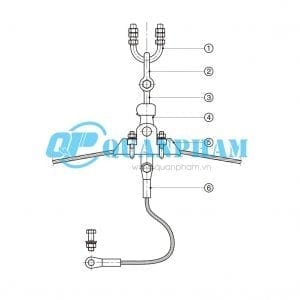 Chuỗi đỡ đơn cho dây chống sét 70KN