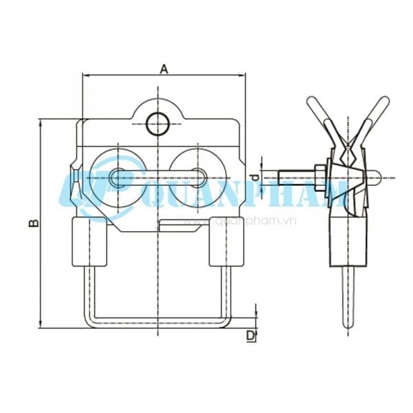 Hình 1: Bản vẽ kỹ thuật kẹp quai (Ảnh: quanpham)