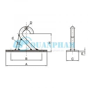 móc đơn 2 Single Suspension Clamp Bracket