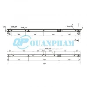 đà lệch 2.4m và thanh chống Crossarm Brace For Distribution Line 1
