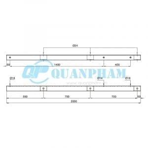đà lệch 2m Crossarm For Distribution Line 1