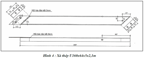Bộ đà thép đỡ máy biến thế U100