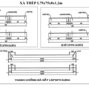Xà thép L75x75x8x1.2m
