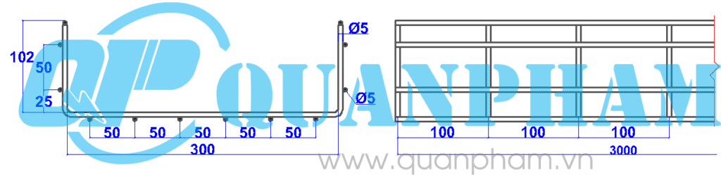 Máng cáp dạng lưới 100x300x5mm