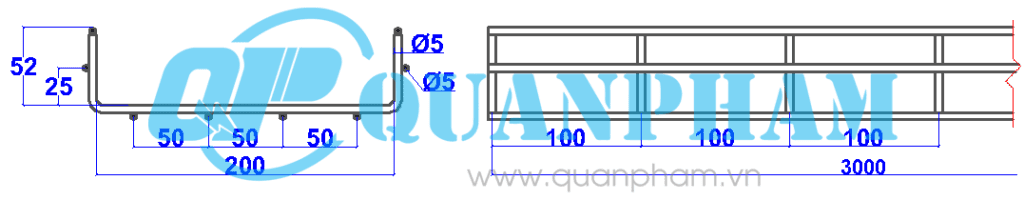 Máng cáp lưới 50x200x5mm