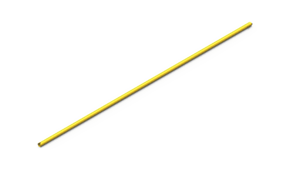 GUY MARKER FULL ROUND, HEART-SHAPED, ORANGE GUY-MARKER, 8ft LENGTH, with HELICAL PIGTAIL STRAND ATTACHMENT